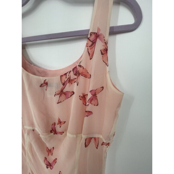 Vintage Y2K Slip Pink Butterfly Fairy Midi Lana Soft Girl Effy Whimsical Dress - Picture 11 of 12